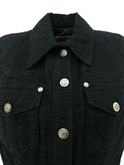 Medusa Button Vest Black