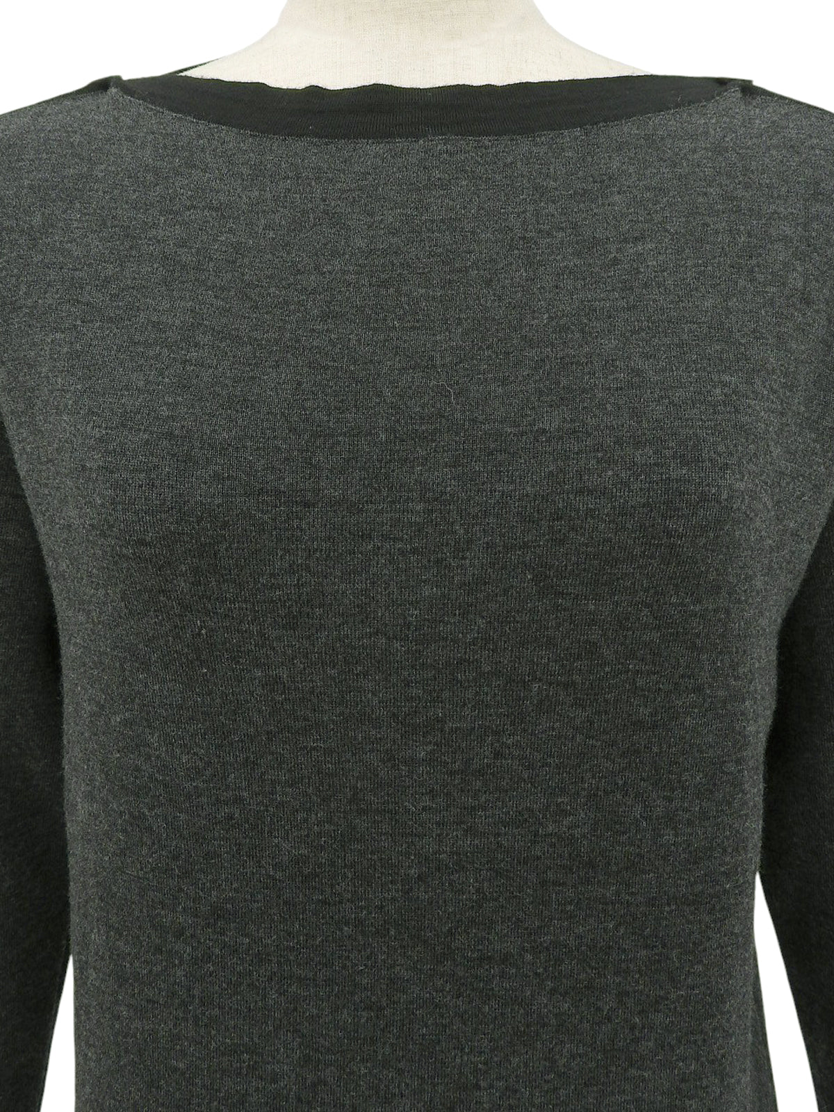 Logo Plate Knit Top in Gray/Black