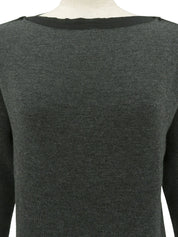 Logo Plate Knit Top in Gray/Black