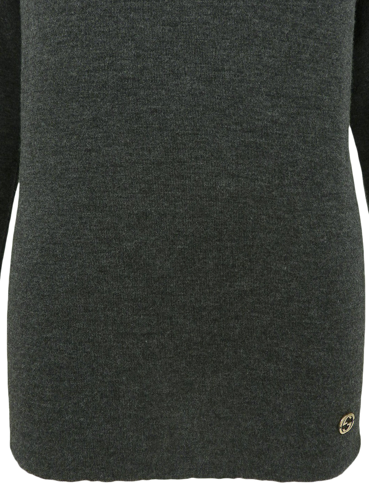 ロゴプレートニットトップス グレー/ブラック