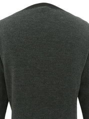Logo Plate Knit Top in Gray/Black