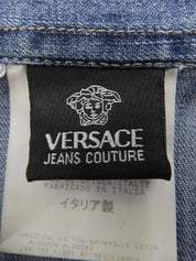 Medusa Button Denim Shirt in Blue