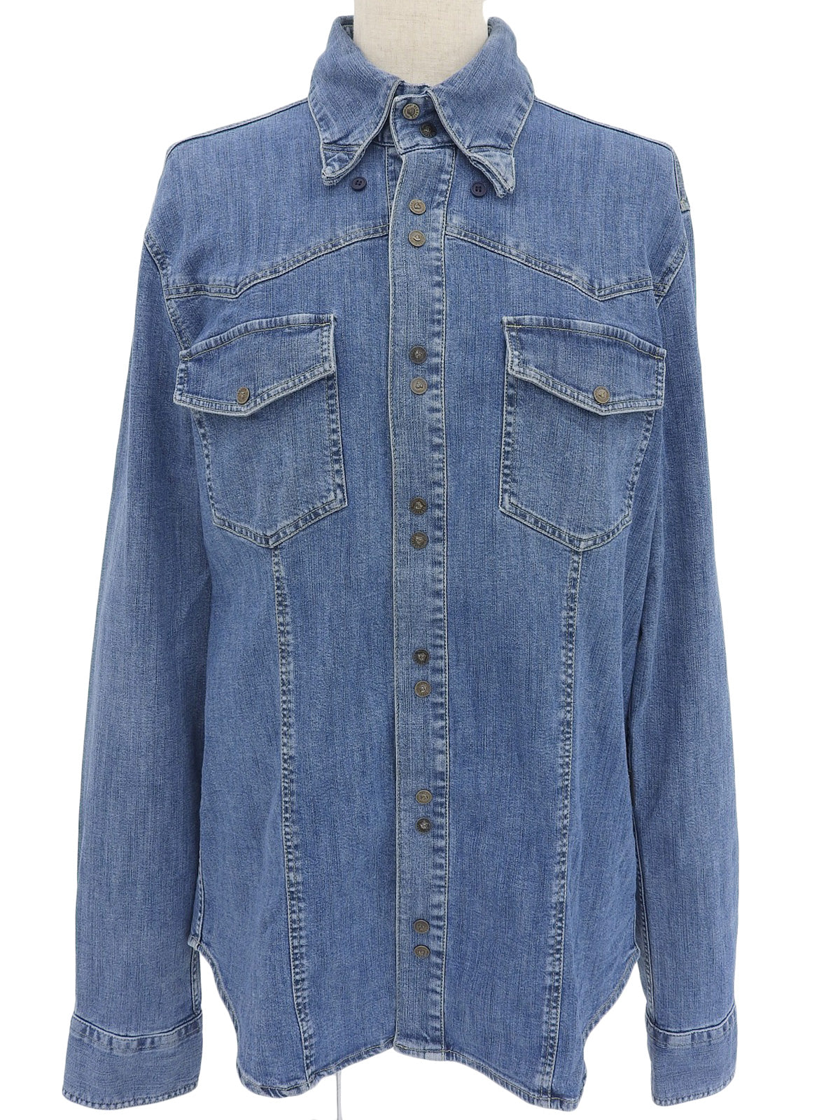 メデューサボタンデニムシャツ ブルー