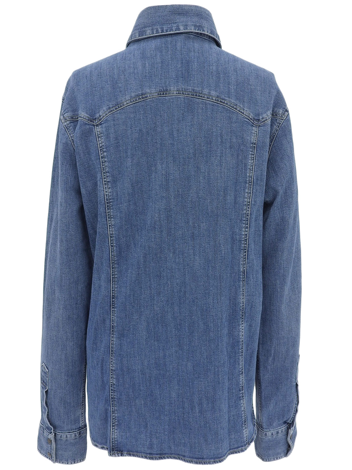 Medusa Button Denim Shirt in Blue