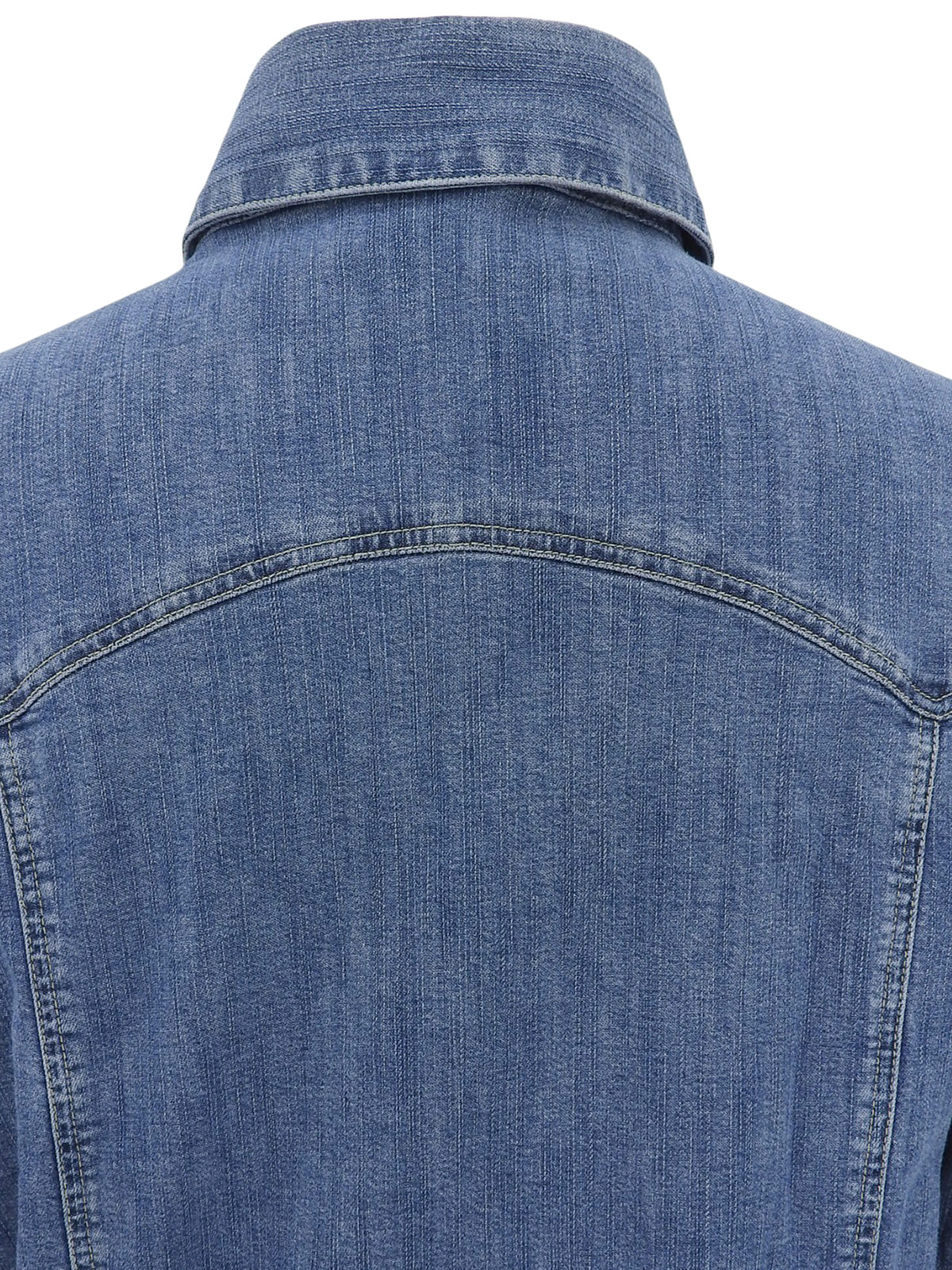 Medusa Button Denim Shirt in Blue