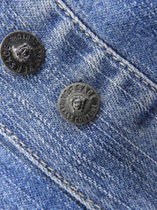 Medusa Button Denim Shirt in Blue