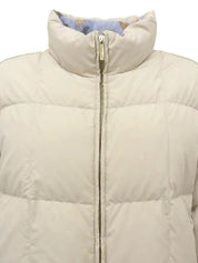 Logo Zip-Up Down Jacket, Ivory