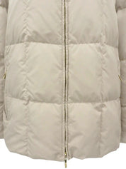 Logo Zip-Up Down Jacket, Ivory