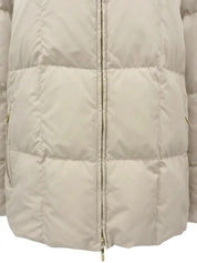 Logo Zip-Up Down Jacket, Ivory