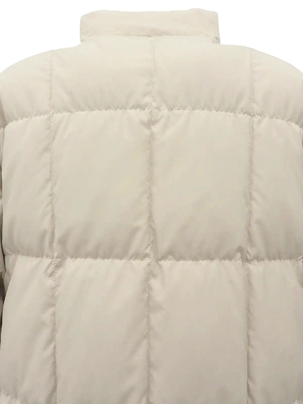 Logo Zip-Up Down Jacket, Ivory