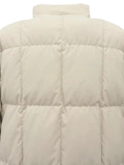 Logo Zip-Up Down Jacket, Ivory