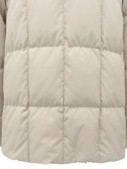 Logo Zip-Up Down Jacket, Ivory