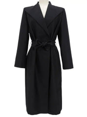 Medusa Embroidered Long Coat in Black