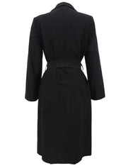 Medusa Embroidered Long Coat in Black