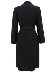 Medusa Embroidered Long Coat in Black