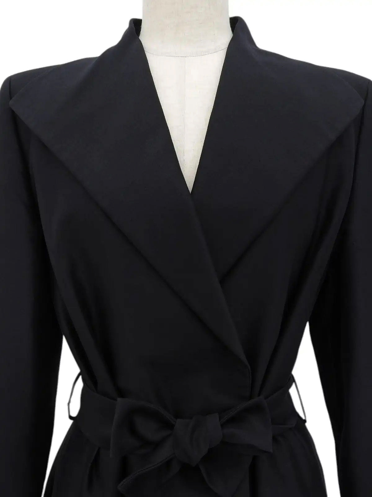 Medusa Embroidered Long Coat in Black