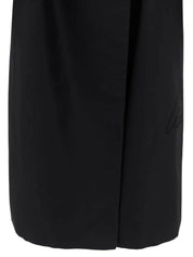 Medusa Embroidered Long Coat in Black