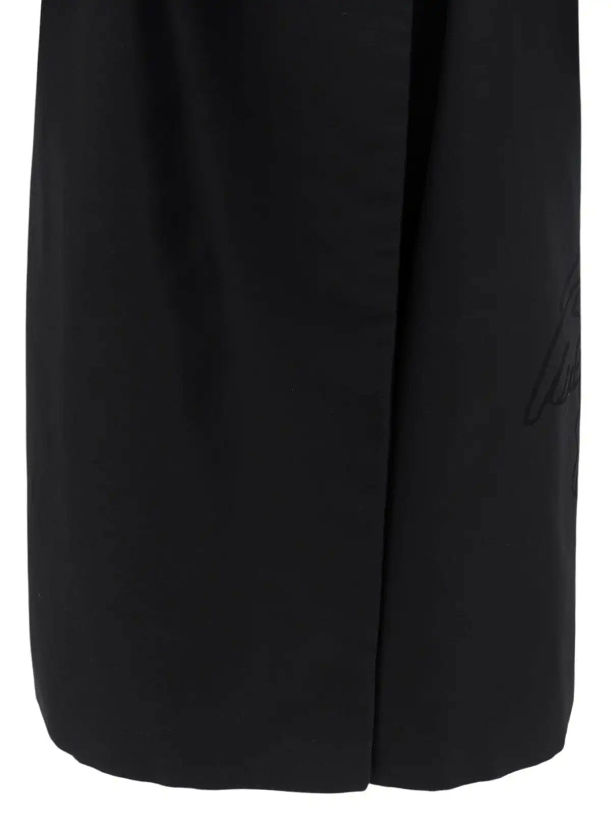 Medusa Embroidered Long Coat in Black