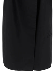 Medusa Embroidered Long Coat in Black