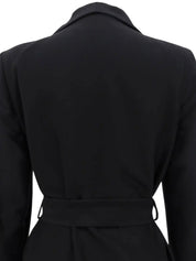 Medusa Embroidered Long Coat in Black