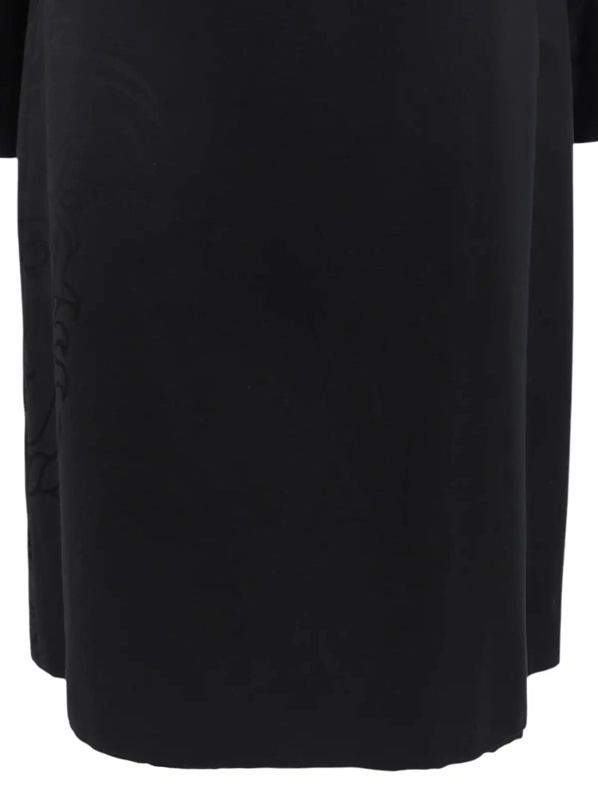 Medusa Embroidered Long Coat in Black