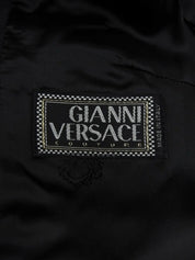 Medusa Embroidered Long Coat in Black