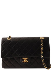 Classic flap chain bag 25cm black, made between 1985 and 1990
