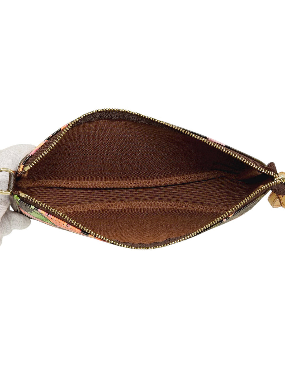 2008年製 キャンバスモノグラムローズポシェットアクセソワール ブラウン/ピンク