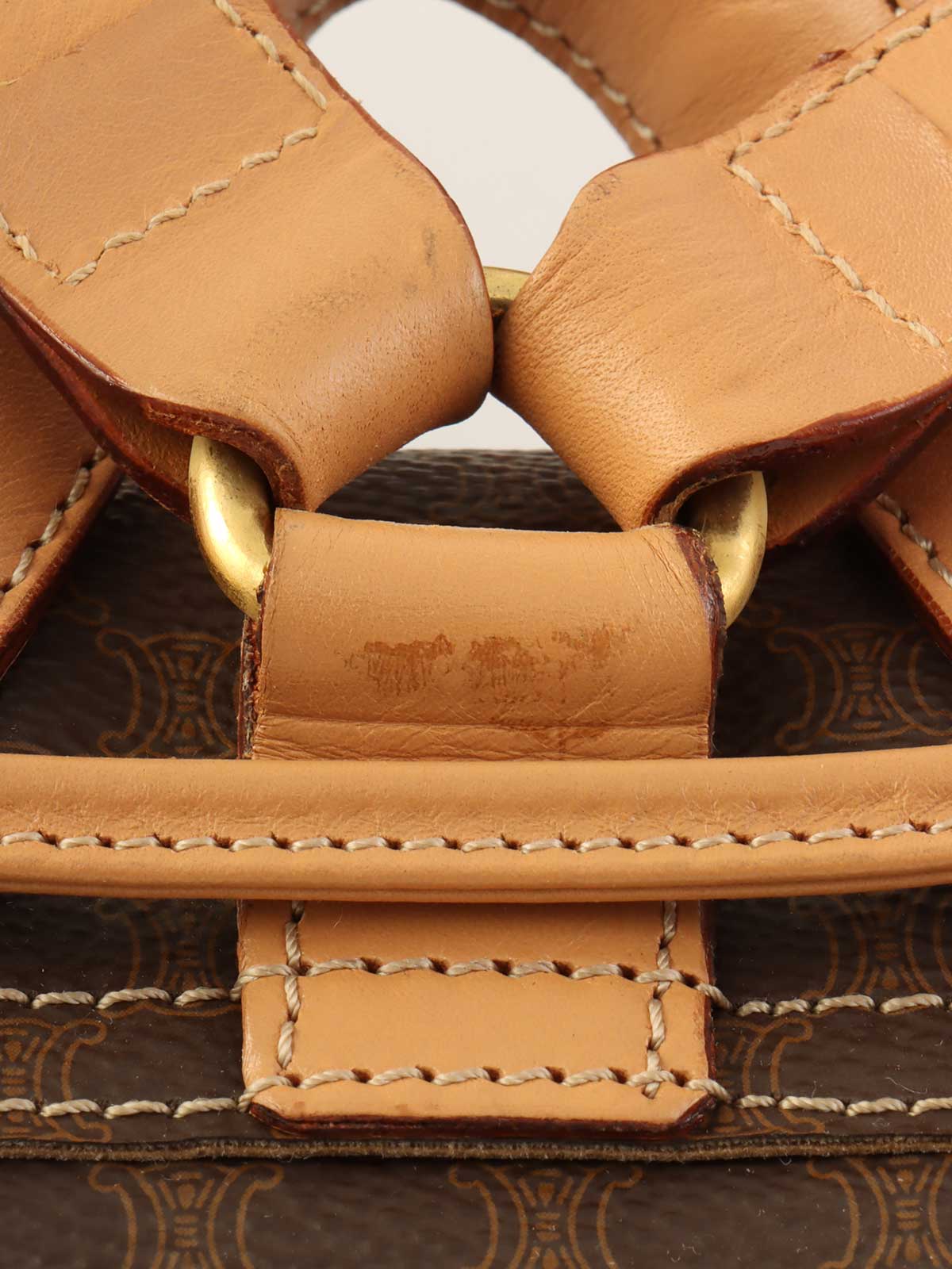 マカダムパターンリングロゴプレートバックパック ブラウン