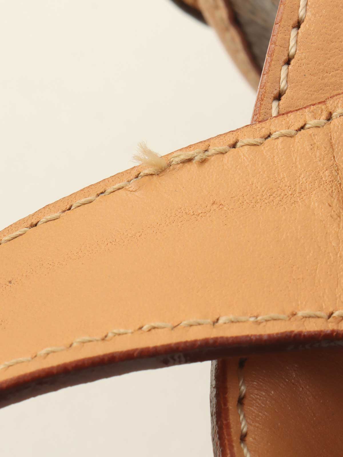 マカダムパターンリングロゴプレートバックパック ブラウン