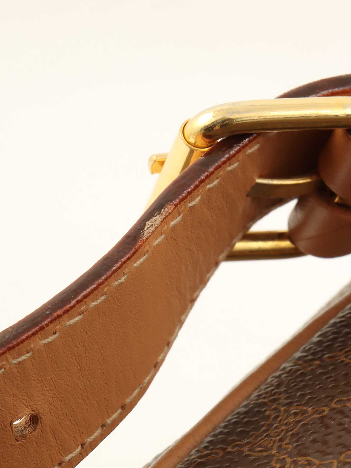 マカダムパターンリングロゴプレートバックパック ブラウン