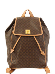 マカダムパターンリングロゴプレートバックパック ブラウン