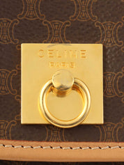 マカダムパターンリングロゴプレートバックパック ブラウン