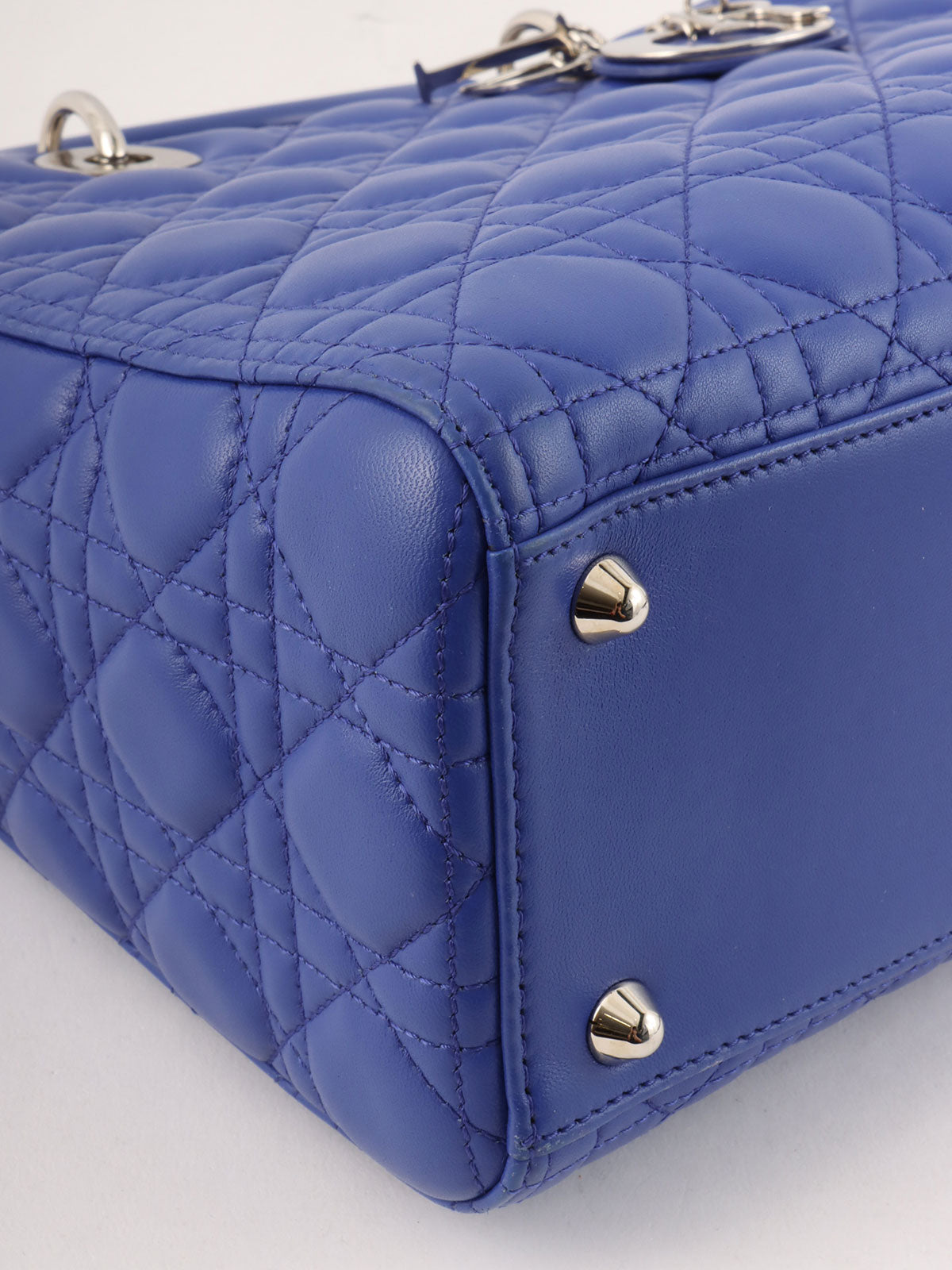 レディディオールカナージュステッチ2wayバッグL ブルー