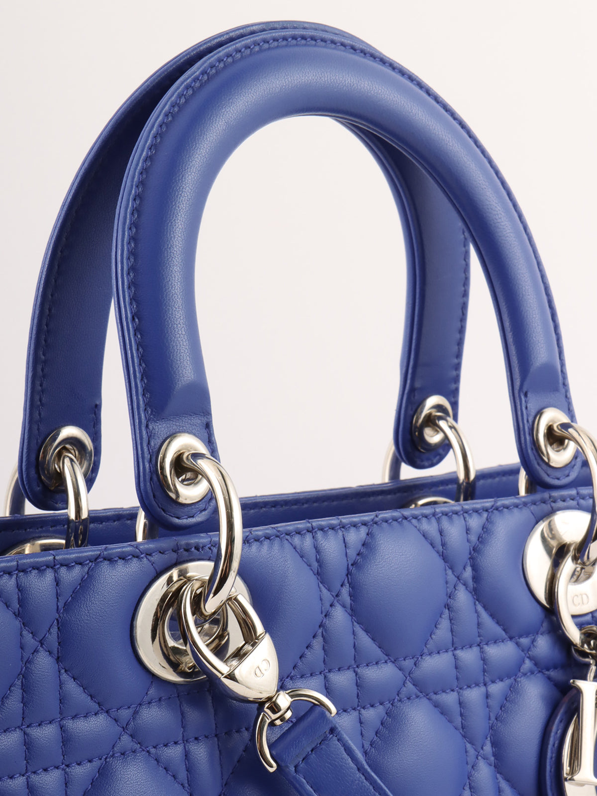 Lady Dior Cannage Stitch 2-Way Bag L Blue