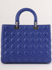 Lady Dior Cannage Stitch 2-Way Bag L Blue