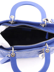 Lady Dior Cannage Stitch 2-Way Bag L Blue