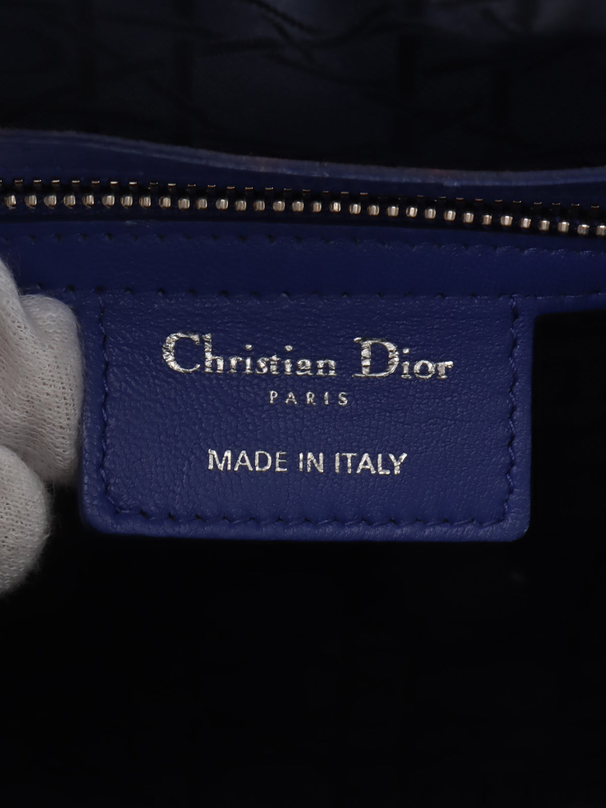 Lady Dior Cannage Stitch 2-Way Bag L Blue