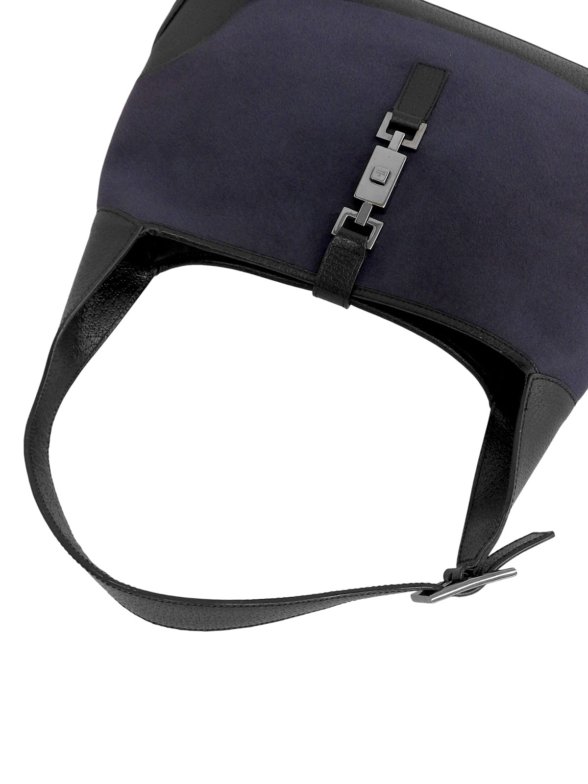 Wool and leather combination Jackie one-shoulder bag in purple/black