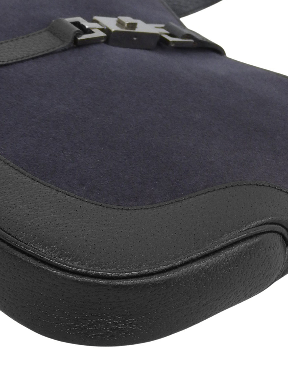 Wool and leather combination Jackie one-shoulder bag in purple/black