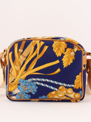 Design Pattern Logo Charm Shoulder Bag Beige/Blue