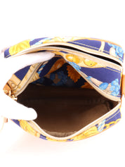 Design Pattern Logo Charm Shoulder Bag Beige/Blue