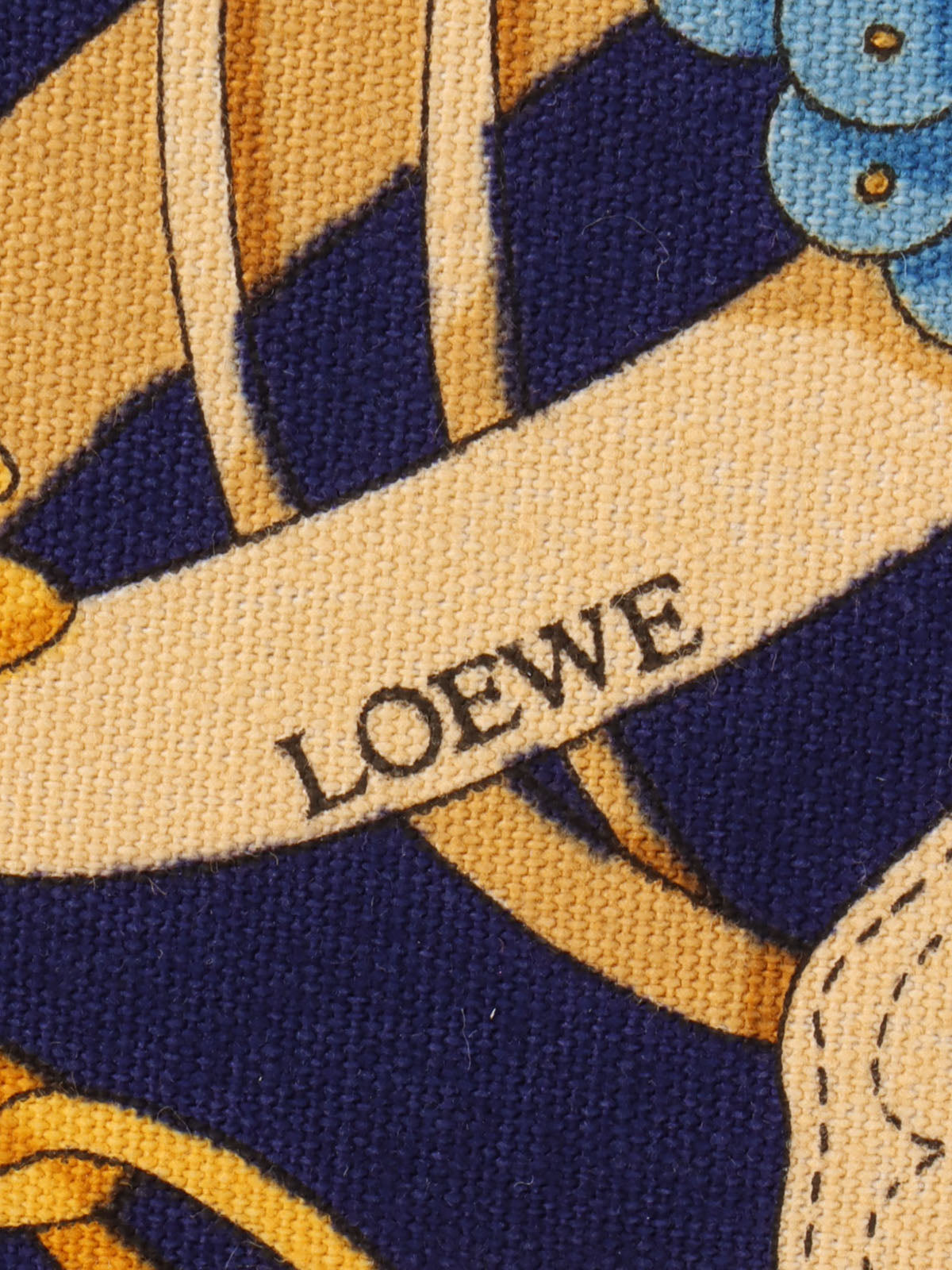 デザインパターンロゴチャームショルダーバッグ ベージュ/ブルー