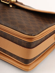 Macadam Pattern Logo Plate Shoulder Bag Brown
