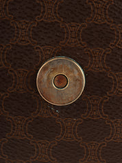 Macadam Pattern Logo Plate Shoulder Bag Brown