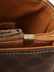 Macadam Pattern Logo Plate Shoulder Bag Brown