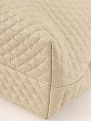 Logo Plate Quilted Handbag Ivory