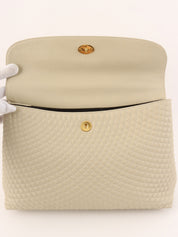 Logo Plate Quilted Handbag Ivory