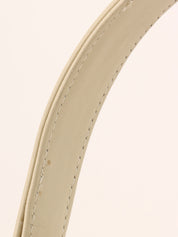 标志标牌绗缝手提包 象牙白