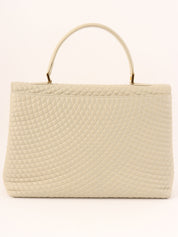 Logo Plate Quilted Handbag Ivory